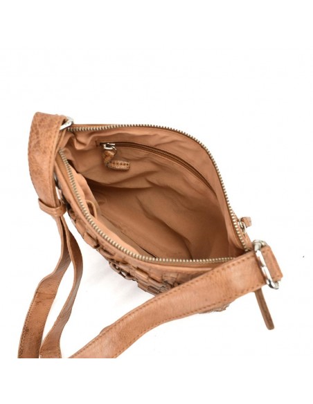 Bandolera plana en pell color cuir The Twins - Trena