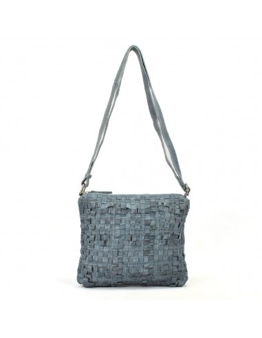 Bandolera plana en pell blava The Twins - Trena