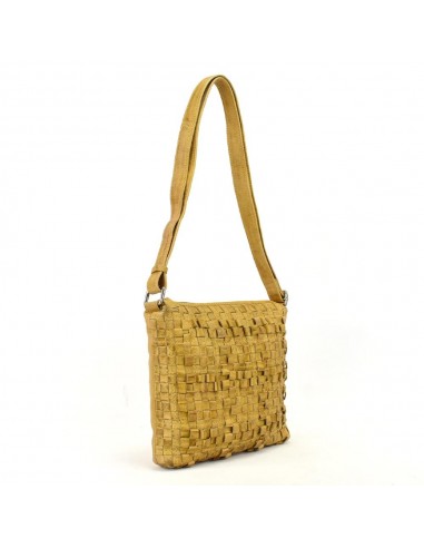 Bandolera plana en pell color mostassa The Twins - Trena