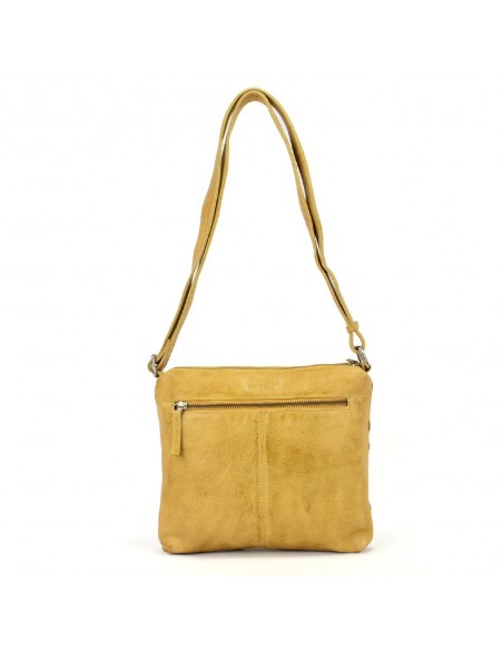 Bandolera plana en pell color mostassa The Twins - Trena