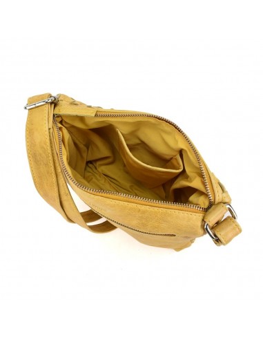 Bandolera plana en pell color mostassa The Twins - Trena