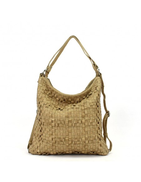 Mala mochila em pele natural The Twins - Trenza