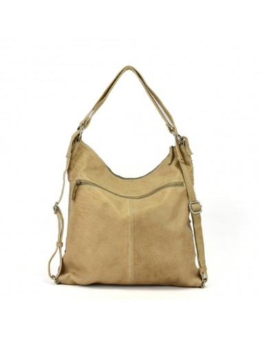 Bossa motxilla en pell de color natural The Twins - Trena