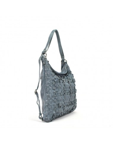 Bossa motxilla en pell de color blau The Twins - Trena