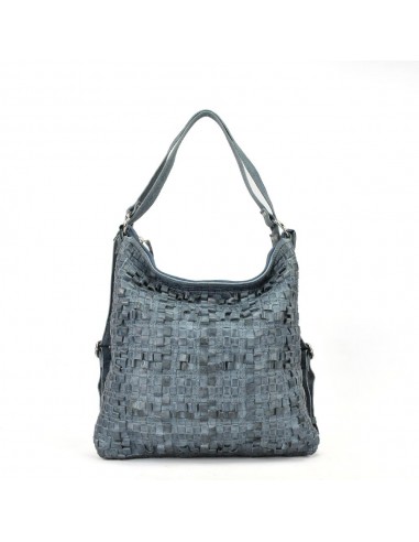 Bossa motxilla en pell de color blau The Twins - Trena