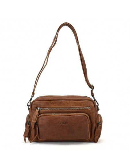 Bolsa a tiracolo em pele de cor natural The Twins - Open