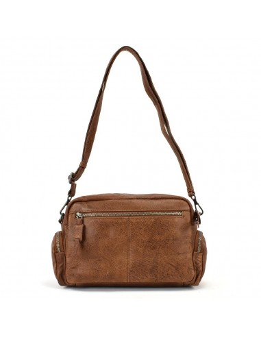 Bandolera en pell de color cuir The Twins - Open