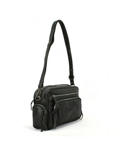 Bandolera en pell de color verd The Twins - Open