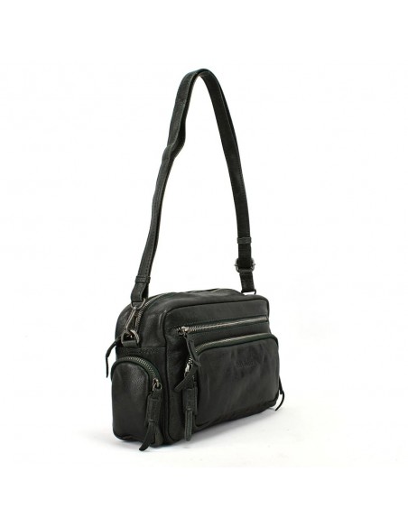 Bandolera en pell de color verd The Twins - Open