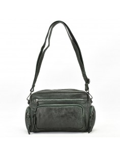 Bandolera en pell de color verd The Twins - Open 2