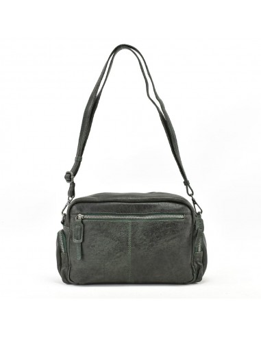 Bandolera en piel de color verde The Twins - Open