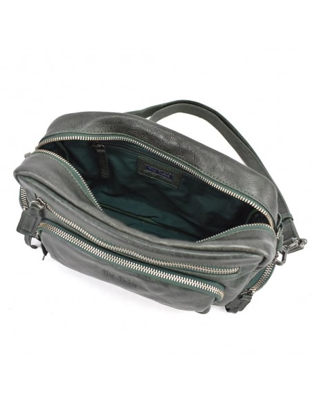 Bandolera en pell de color verd The Twins - Open