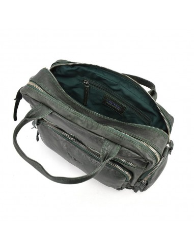 Bolso de mano en piel color verde The Twins - Open