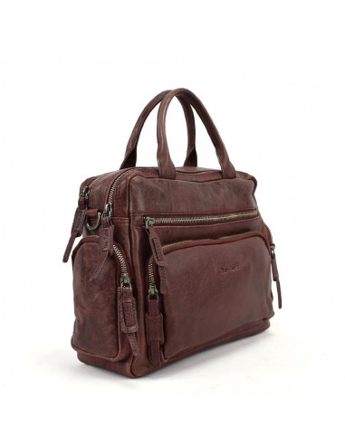 Bolso de mano en piel color Burdeos The Twins - Open