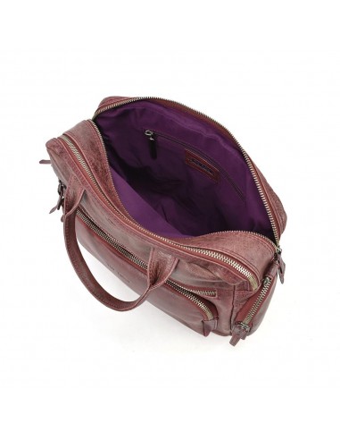 Bolsa de mão em couro Borgonha The Twins - Open