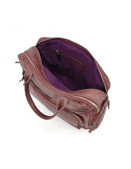 Bolsa de mão em couro Borgonha The Twins - Open