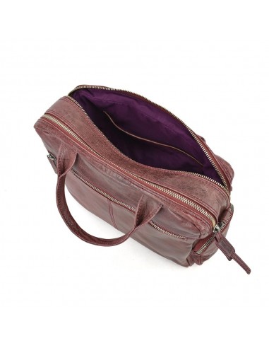 Bolsa de mão em couro Borgonha The Twins - Open