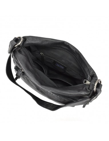 Bossa d'espatlla en pell de color negre The Twins - Open