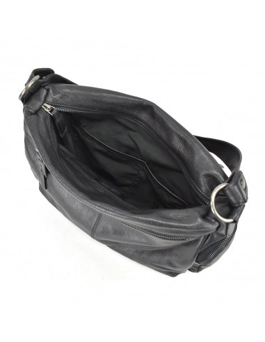 Bossa d'espatlla en pell de color negre The Twins - Open