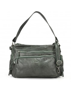 Bossa d'espatlla en pell de color verd The Twins - Open