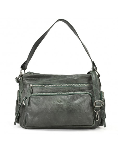 Bossa d'espatlla en pell de color verd The Twins - Open