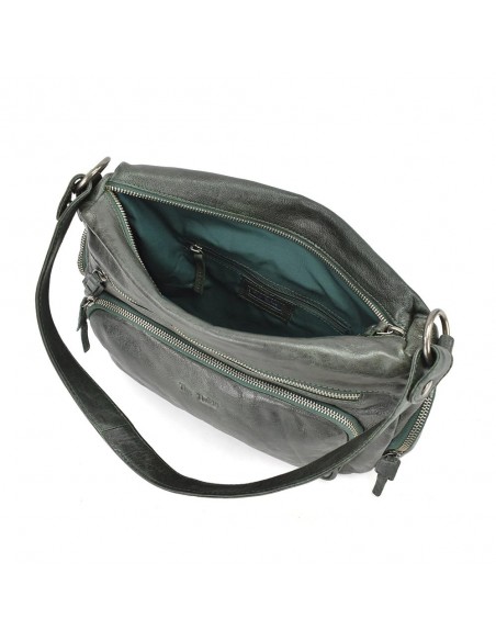 Bossa d'espatlla en pell de color verd The Twins - Open