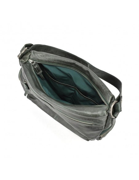 Bolsa de ombro em pele verde The Twins - Open