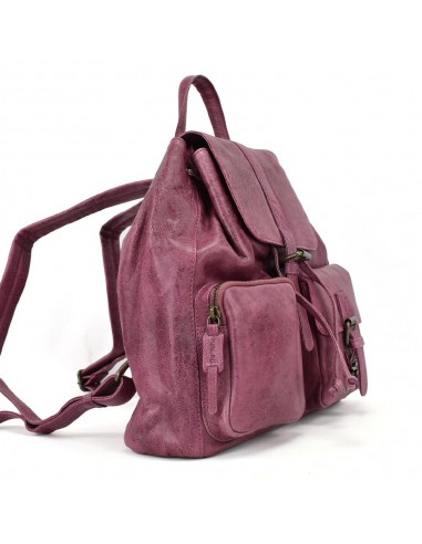 Motxilla gran en pell color violeta The Twins - Bego