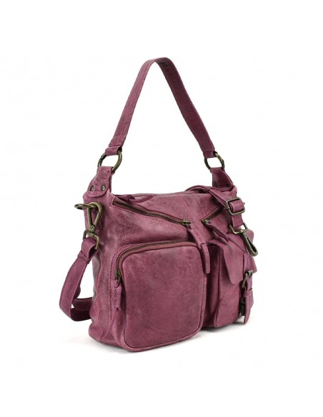 Bossa d'espatlla en pell color violeta The Twins - Bego