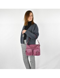 Bolso de hombro en piel color violeta The Twins - Bego 2