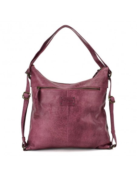 Mala mochila plana em pele roxa The Twins - Bego