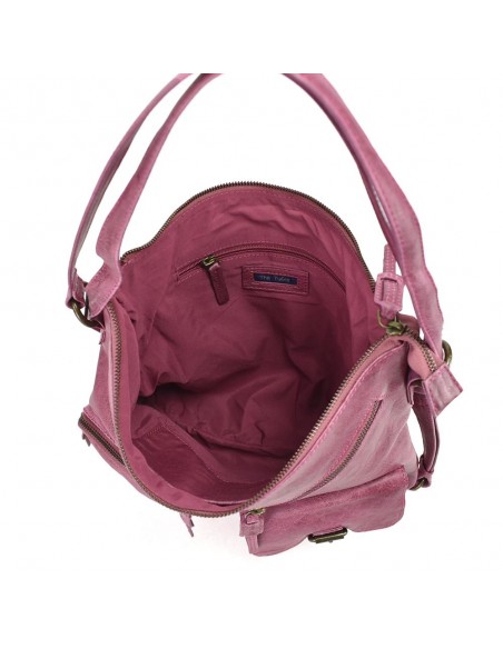 Mala mochila plana em pele roxa The Twins - Bego