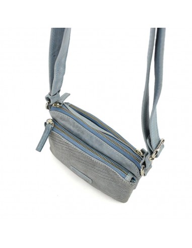 Bandolera petita en pell blava The Twins - Punts