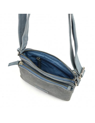 Bandolera petita en pell blava The Twins - Punts