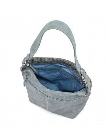 Bolsa de ombro em pele azul com pega amovível The Twins - Pontos