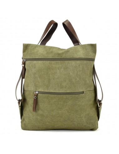 Mochila antirrobo de lona caqui y piel Cuirots