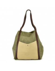 Bossa Shopper gran caqui de pell i lona Cuirots 2