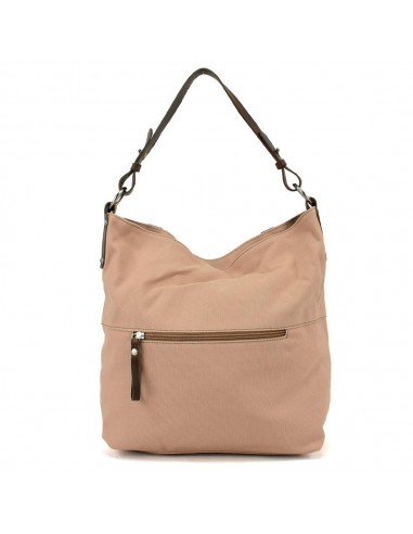 Bossa Hobo en lona rosa pal i pell amb nansa extraïble Cuirots - Canvas