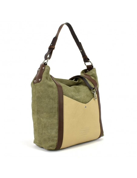 Hobo bag cáqui com alça removível Cuirots - Canvas