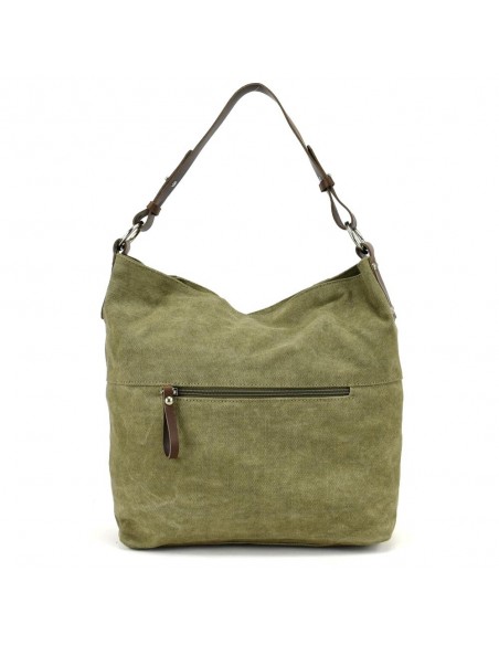 Hobo bag caqui amb nansa extraïble Cuirots - Canvas
