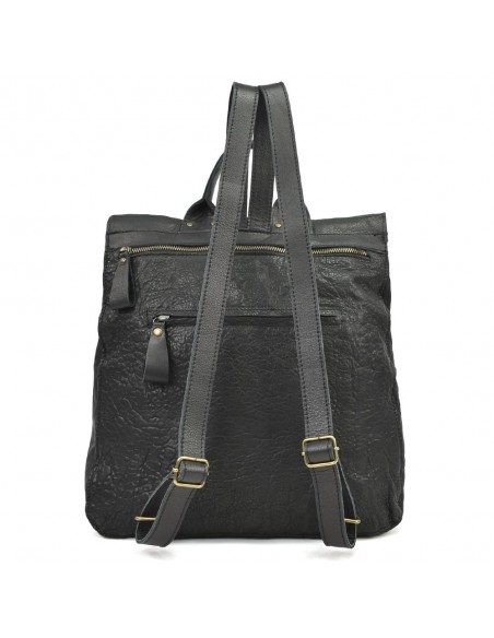 Mochila grande de couro preto Cuirots - Austrália