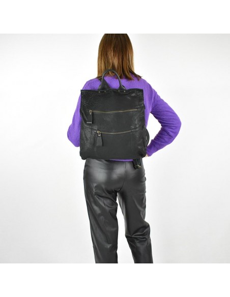 Motxilla gran de pell negra Cuirots - Austràlia