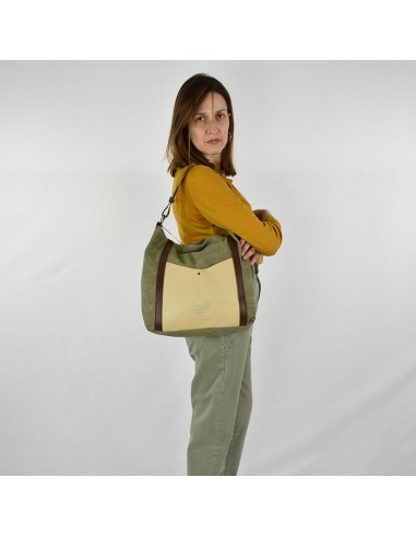 Hobo bag caqui amb nansa extraïble Cuirots - Canvas