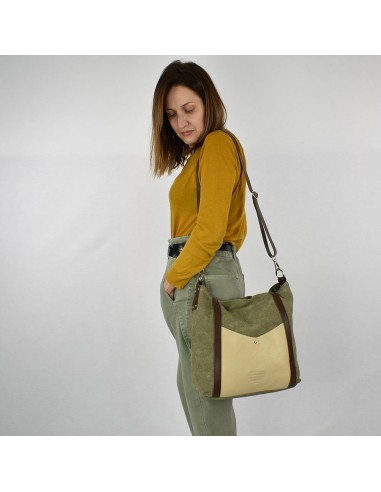 Hobo bag cáqui com alça removível Cuirots - Canvas