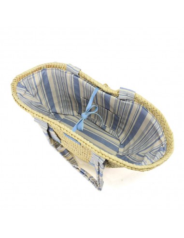 Bolsa de palha natural e lona azul - Kbas