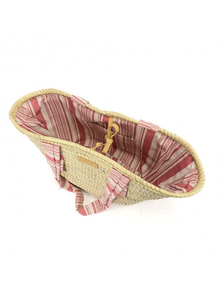 Cabàs palma natural i lona color vermell - Kbas