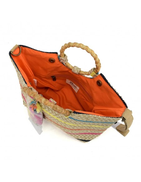 Bossa de mà multicolor jute i cotó - Kbas