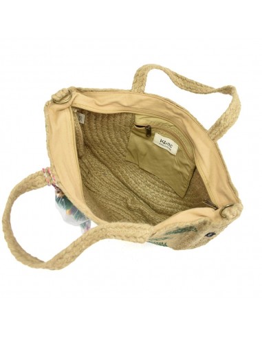 Bolso de mano de yute con cremallera - Kbas