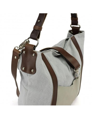 Hobo bag gris con asa extraïble Cuirots - Canvas