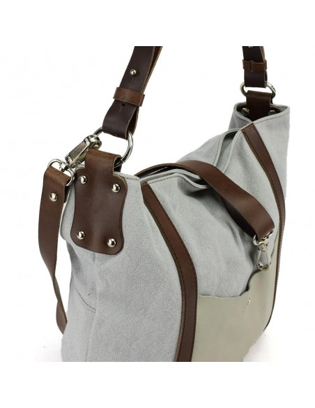 Saco Hobo cinzento com pega amovível Cuirots - Lona